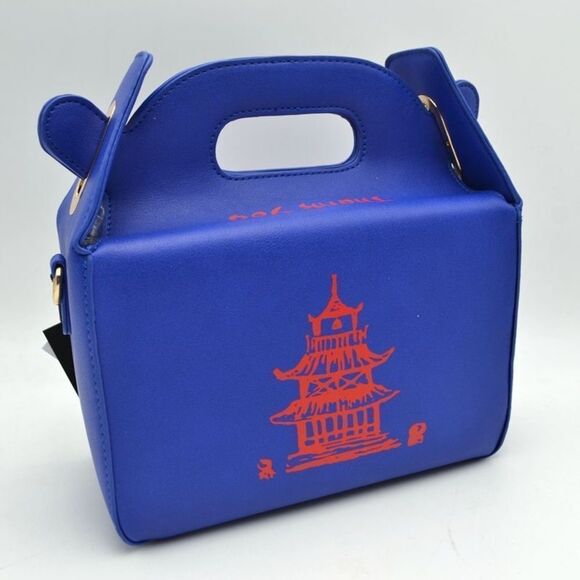 Chinese Tower Print Top-Handle Takeout Box Handbag - Picture 1 of 9